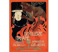 HRJUBWREE Dipinti Famosi Stampe d'Arte Mural Dipinto Distillerie Italiane di Leopoldo Metlicovitz Per la Decorazione del Soggiorno 60x90cm