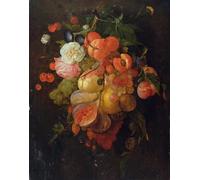 HRJUBWREE Dipinti Famosi Stampe d'Arte Mural Dipinto Frutta e fiori di Jan Davidsz De Heem Per la Decorazione del Soggiorno 60x90cm