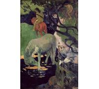 HRJUBWREE Dipinti Famosi Stampe d'Arte Mural Dipinto il cavallo bianco di Paul Gauguin Per la Decorazione del Soggiorno 60x90cm