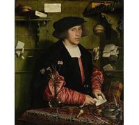 HRJUBWREE Dipinti Famosi Stampe d'Arte Mural Dipinto il mercante Georg Gisze di Hans Holbein il Giovane Per la Decorazione del Soggiorno 60x90cm