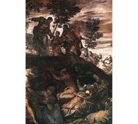 HRJUBWREE Dipinti Famosi Stampe d'Arte Mural Dipinto il Miracolo dei pani e dei pesci di Jacopo Robusti Tintoretto Per la Decorazione del Soggiorno 60x90cm