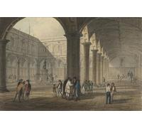 HRJUBWREE Dipinti Famosi Stampe d'Arte Mural Dipinto il Quadrilatero del Royal Exchange di John Preston Neale Per la Decorazione del Soggiorno 60x90cm
