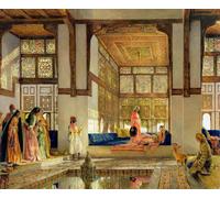 HRJUBWREE Dipinti Famosi Stampe d'Arte Mural Dipinto il ricevimento di John Frederick Lewis Per la Decorazione del Soggiorno 60x90cm