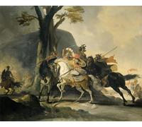 HRJUBWREE Dipinti Famosi Stampe d'Arte Mural Dipinto ilNella Battaglia Del Granicus Contro Di Cornelis Troost Per la Decorazione del Soggiorno 60x90cm