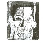 HRJUBWREE Dipinti Famosi Stampe d'Arte Mural Dipinto Kopfstudie di Ernst Ludwig Kirchner Per la Decorazione del Soggiorno 60x90cm