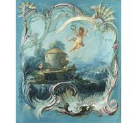 HRJUBWREE Dipinti Famosi Stampe d'Arte Mural Dipinto la casa incantata un paesaggio pastorale sormontato da Cupido di Boucher Per la Decorazione del Soggiorno 60x90cm