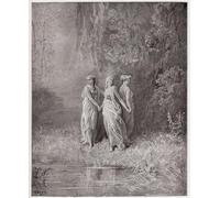 HRJUBWREE Dipinti Famosi Stampe d'Arte Mural Dipinto la Divina Commedia di Gustave Doré Per la Decorazione del Soggiorno 60x90cm