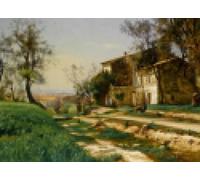 HRJUBWREE Dipinti Famosi Stampe d'Arte Mural Dipinto la periferia di Nizza di Iosif Evstafevich Krachkovsky Per la Decorazione del Soggiorno 60x90cm