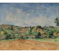 HRJUBWREE Dipinti Famosi Stampe d'Arte Mural Dipinto la Terra Rossa di Paul Cézanne Per la Decorazione del Soggiorno 60x90cm