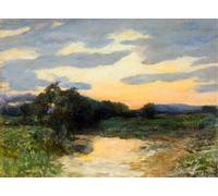 HRJUBWREE Dipinti Famosi Stampe d'Arte Mural Dipinto L'ultimo Bagliore Sir Hubert Von Herkomer Per la Decorazione del Soggiorno 60x90cm