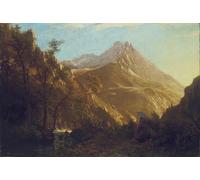 HRJUBWREE Dipinti Famosi Stampe d'Arte Mural Dipinto Monti Wasatch di Albert Bierstadt Per la Decorazione del Soggiorno 60x90cm