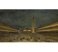 HRJUBWREE Dipinti Famosi Stampe d'Arte Mural Dipinto Night Procession in the Piazza San Marco by Francesco Guardi Per la Decorazione del Soggiorno 60x90cm