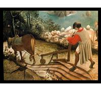 HRJUBWREE Dipinti Famosi Stampe d'Arte Mural Dipinto Paesaggio con la caduta di Icaro Particolare di un uomo che ara di Pieter Bruegel il Vecchio Per la Decorazione del Soggiorno 60x90cm