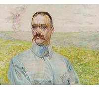 HRJUBWREE Dipinti Famosi Stampe d'Arte Mural Dipinto Ritratto del brigadiere Józef Pilsudski di Jacek Malczewski Per la Decorazione del Soggiorno 60x90cm