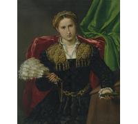 HRJUBWREE Dipinti Famosi Stampe d'Arte Mural Dipinto Ritratto di Laura Da Pola Moglie di Febo Da Brescia di Famoso Artista Per la Decorazione del Soggiorno 60x90cm