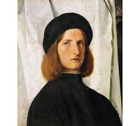 HRJUBWREE Dipinti Famosi Stampe d'Arte Mural Dipinto Ritratto di un giovane contro una tenda bianca del famoso artista Per la Decorazione del Soggiorno 60x90cm