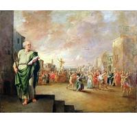 HRJUBWREE Dipinti Famosi Stampe d'Arte Mural Dipinto San Mattia di Robert Van Den Hoecke Per la Decorazione del Soggiorno 60x90cm