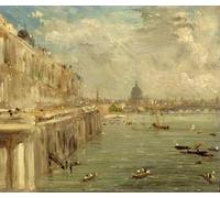 HRJUBWREE Dipinti Famosi Stampe d'Arte Mural Dipinto Somerset House Terrace dal ponte di Waterloo di John Constable Per la Decorazione del Soggiorno 60x90cm