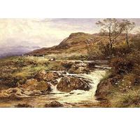 HRJUBWREE Dipinti Famosi Stampe d'Arte Mural Dipinto Summertime Near Dolgelly North Wales di Benjamin Williams Leader Per la Decorazione del Soggiorno 60x90cm