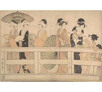 HRJUBWREE Dipinti Famosi Stampe d'Arte Mural Dipinto Takashima Ohisa USA due specchi per osservare la sua pettinatura di Kitagawa Utamaro Per la Decorazione del Soggiorno 60x90cm