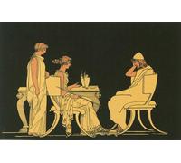 HRJUBWREE Dipinti Famosi Stampe d'Arte Mural Dipinto Ulisse alla tavola di Circe di John Flaxman Per la Decorazione del Soggiorno 60x90cm