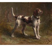 HRJUBWREE Dipinti Famosi Stampe d'Arte Mural Dipinto un Limier Briquet Hound di Rosa Bonheur Per la Decorazione del Soggiorno 60x90cm