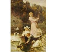 HRJUBWREE Dipinti Famosi Stampe d'Arte Mural Dipinto Una giornata sul fiume di Frederick Per la Decorazione del Soggiorno 60x90cm