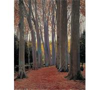 HRJUBWREE Dipinti Famosi Stampe d'Arte Mural Dipinto Viale dei platani di Santiago Rusiñol Per la Decorazione del Soggiorno 60x90cm