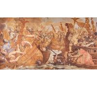 HRJUBWREE Dipinto su Tela Classico Quadri su Tela Stampe Pittura Battaglia Navale Romana Di Pietro Da Cortona Per la Decorazione dell'ufficio 60x90cm