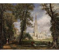 HRJUBWREE Dipinto su Tela Classico Quadri su Tela Stampe Pittura Cattedrale di Salisbury dal giardino dei vescovi di John Constable Per la Decorazione dell'ufficio 60x90cm