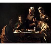 HRJUBWREE Dipinto su Tela Classico Quadri su Tela Stampe Pittura Cena in Emmaus di Merisi Caravaggio Per la Decorazione dell'ufficio 60x90cm