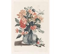 HRJUBWREE Dipinto su Tela Classico Quadri su Tela Stampe Pittura Cinque stampe di fiori in vasi di vetro di un famoso artista Per la Decorazione dell'ufficio 60x90cm