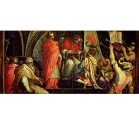 HRJUBWREE Dipinto su Tela Classico Quadri su Tela Stampe Pittura Clemente IV che consegna le armi capi del partito guelfo di Giorgio Vasari Per la Decorazione dell'ufficio 60x90cm