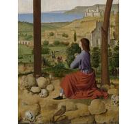 HRJUBWREE Dipinto su Tela Classico Quadri su Tela Stampe Pittura Crocifissione con Maria e di Antonello Da Messina Per la Decorazione dell'ufficio 60x90cm