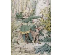 HRJUBWREE Dipinto su Tela Classico Quadri su Tela Stampe Pittura di Robin Hood di Richard Dadd Per la Decorazione dell'ufficio 60x90cm