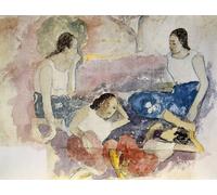 HRJUBWREE Dipinto su Tela Classico Quadri su Tela Stampe Pittura Donne tahitiane da 'noa Noa a Tahiti' pubblicato da Paul Gauguin Per la Decorazione dell'ufficio 60x90cm