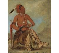 HRJUBWREE Dipinto su Tela Classico Quadri su Tela Stampe Pittura Double Walker un coraggioso di George Catlin Per la Decorazione dell'ufficio 60x90cm