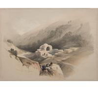 HRJUBWREE Dipinto su Tela Classico Quadri su Tela Stampe Pittura Fontana del Giobbe Valle di Hinnom di David Roberts Per la Decorazione dell'ufficio 60x90cm