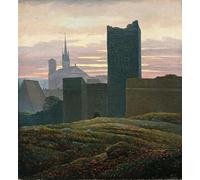 HRJUBWREE Dipinto su Tela Classico Quadri su Tela Stampe Pittura il Castello Imperiale di Carl Gustav Carus Per la Decorazione dell'ufficio 60x90cm
