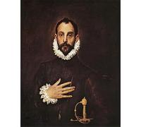 HRJUBWREE Dipinto su Tela Classico Quadri su Tela Stampe Pittura il cavaliere con la mano sul petto di El Greco Per la Decorazione dell'ufficio 60x90cm