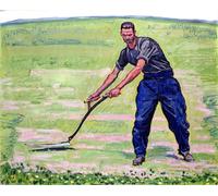 HRJUBWREE Dipinto su Tela Classico Quadri su Tela Stampe Pittura il Falciatore di Ferdinand Hodler Per la Decorazione dell'ufficio 60x90cm