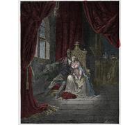 HRJUBWREE Dipinto su Tela Classico Quadri su Tela Stampe Pittura Inferno Canto Paolo e Francesca Illustrazione di Gustave Dore Per la Decorazione dell'ufficio 60x90cm