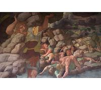 HRJUBWREE Dipinto su Tela Classico Quadri su Tela Stampe Pittura la Caduta dei Giganti di Giulio Romano Per la Decorazione dell'ufficio 60x90cm