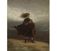 HRJUBWREE Dipinto su Tela Classico Quadri su Tela Stampe Pittura La ragazza che ho lasciato dietro di me di Eastman Johnson Per la Decorazione dell'ufficio 60x90cm