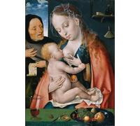 HRJUBWREE Dipinto su Tela Classico Quadri su Tela Stampe Pittura la Sacra Famiglia di Joos Van Cleve Per la Decorazione dell'ufficio 60x90cm