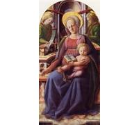 HRJUBWREE Dipinto su Tela Classico Quadri su Tela Stampe Pittura Lady col Bambino in trono tra due angeli di Filippino Lippi Per la Decorazione dell'ufficio 60x90cm