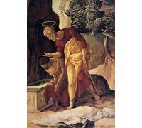 HRJUBWREE Dipinto su Tela Classico Quadri su Tela Stampe Pittura l'apostolo Filippo che battezza l'eunuco Particolare di Jan Van Scorel Per la Decorazione dell'ufficio 60x90cm