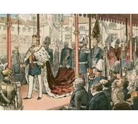 HRJUBWREE Dipinto su Tela Classico Quadri su Tela Stampe Pittura l'incoronazione di Guglielmo I re di Prussia e primo imperatore tedesco di Carl Rohling Per la Decorazione dell'ufficio 60x90cm