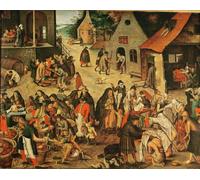 HRJUBWREE Dipinto su Tela Classico Quadri su Tela Stampe Pittura Opere di Misericordia di Pieter Brueghel il Giovane Per la Decorazione dell'ufficio 60x90cm