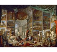 HRJUBWREE Dipinto su Tela Classico Quadri su Tela Stampe Pittura Pinacoteca con vedute antica Roma Antica di Paolo Pannini Per la Decorazione dell'ufficio 60x90cm